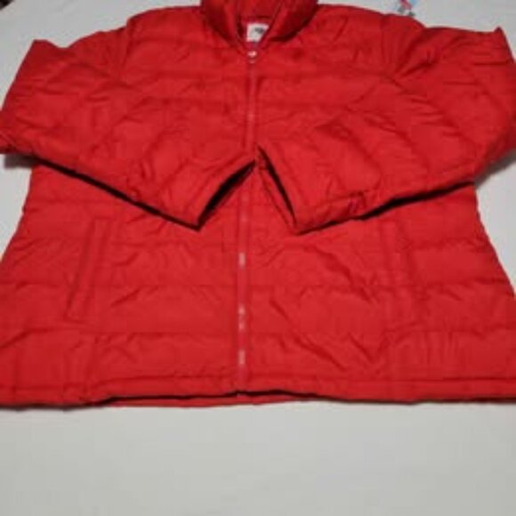 Old Navy Women Red Full Zip Long 2XL Sleeve Puffer Jacket - Picture 2 of 9